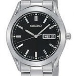 Seiko Stainless Steel Lumibrite Black Dial Men's Watch