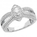 14K White Gold Diamond   Ring-latestasianfashions.com