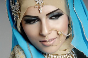 Arabic hijaab for bride - beautiful bridal dresses - bridal in scarf - muslim bridal fashions