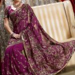 Latest designs of Indian bridal saree 2013